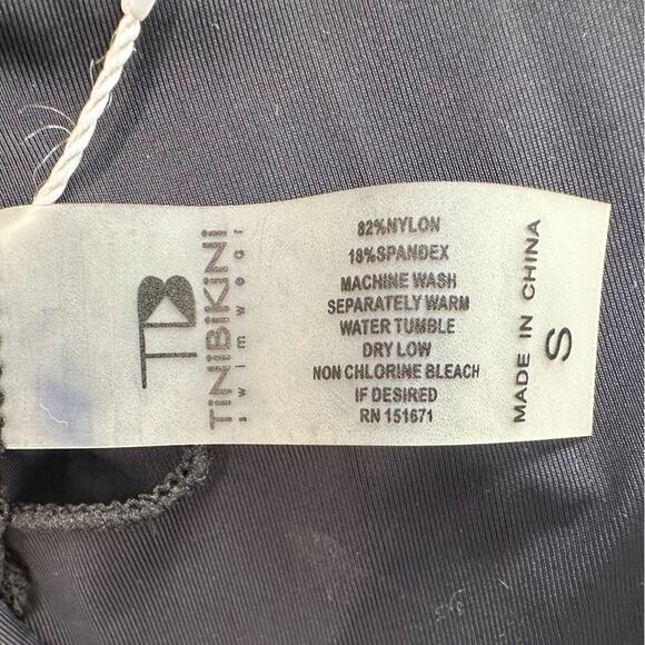 NWT | TiniBikini | Solid Ring Bikini Top | Black | Small - Picture 8 of 14